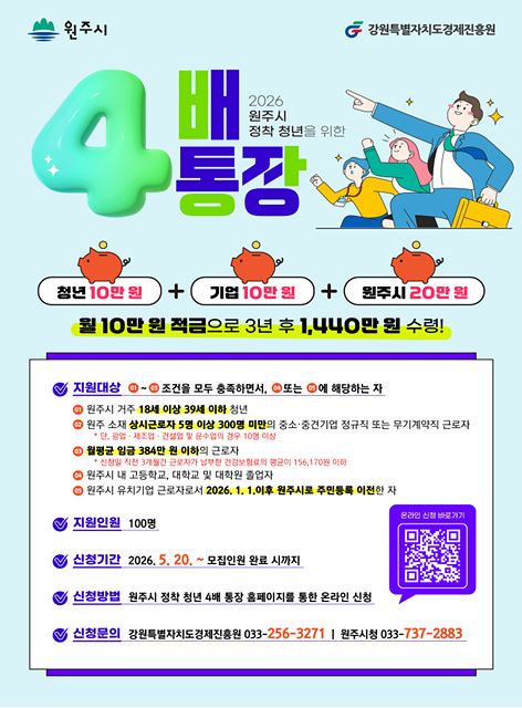 1. 원주시, ‘정착 청년 4배 통장’ 지원사업 첫 시행.jpg