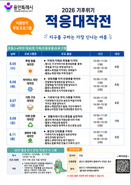 1. 용인특례시, 여름방학 특강 '기후위기 적응대작전' 안내 포스터.jpg